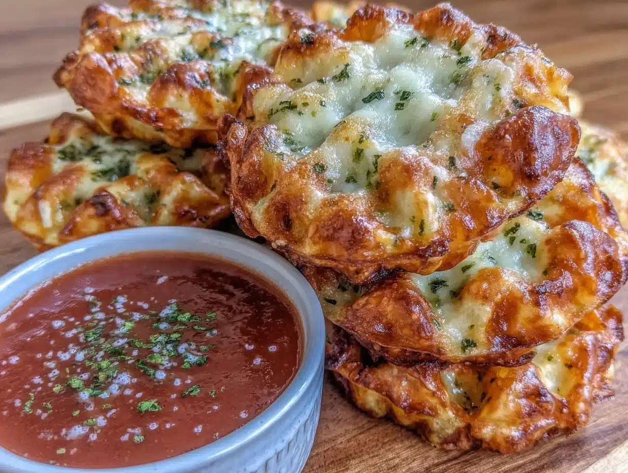 keto garlic bread chaffle dippers - featured image