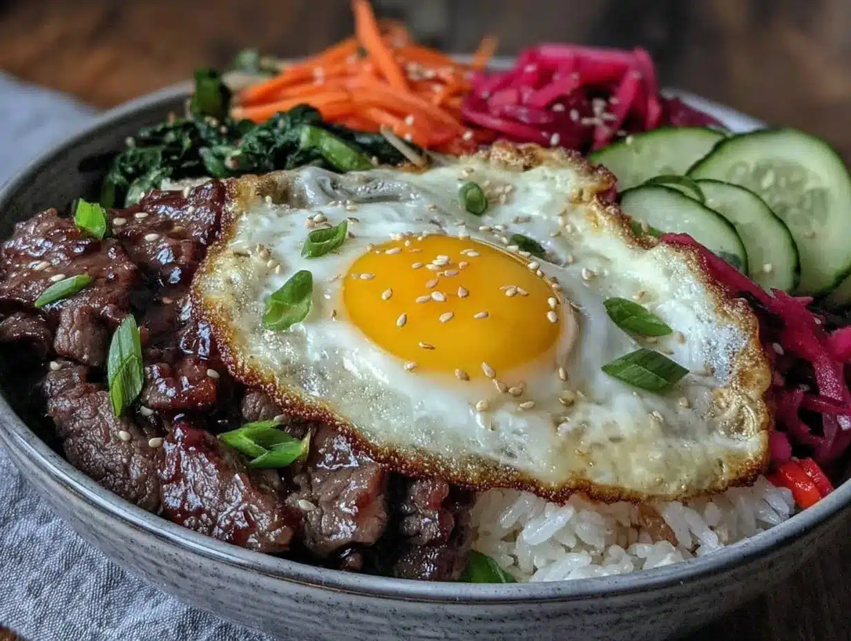 Korean Beef Bibimbap Bowl preparation steps
