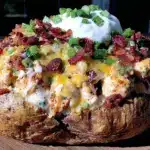 loaded chicken bacon ranch baked potato - featured image