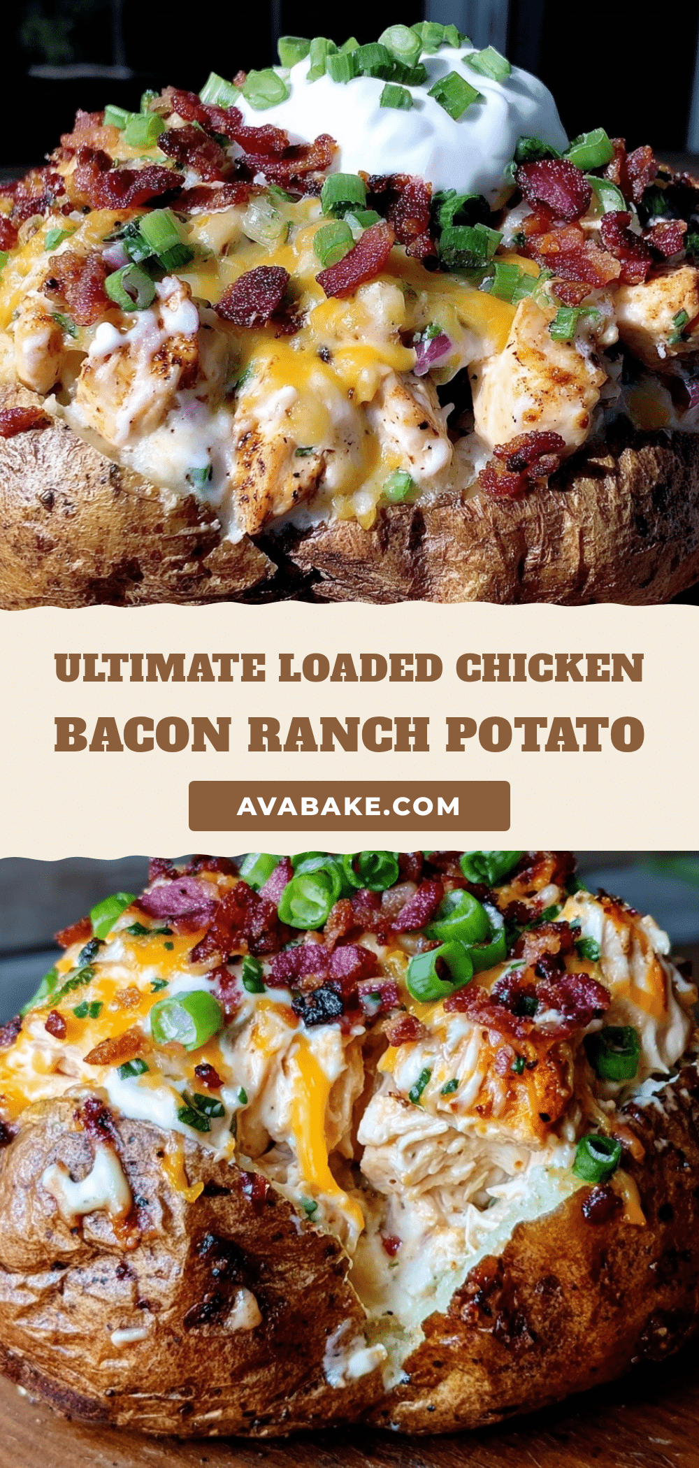 loaded chicken bacon ranch baked potato recipe