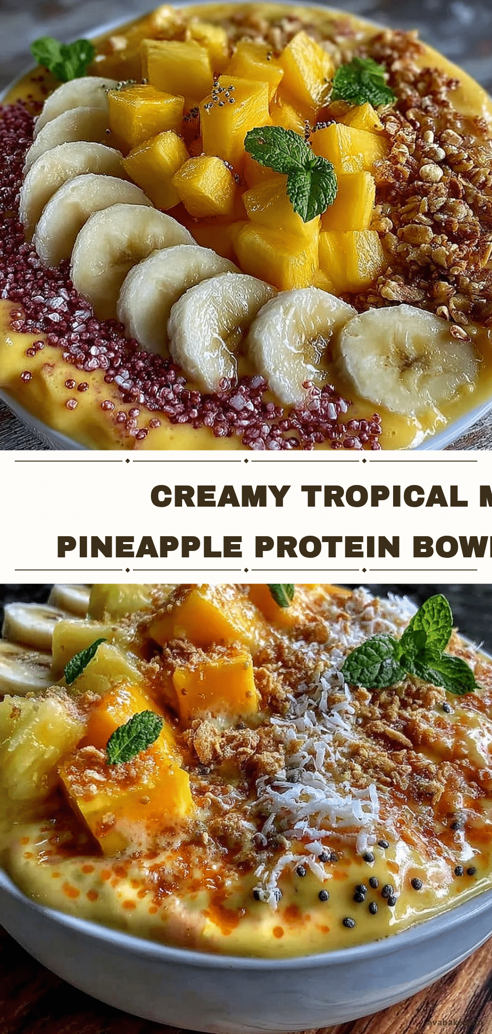 mango pineapple protein smoothie bowl recipe