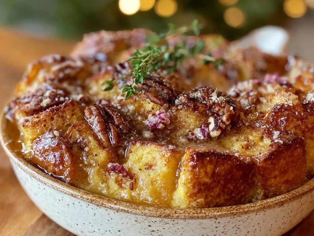 maple bourbon french toast bake - featured image