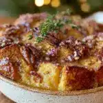 maple bourbon french toast bake - featured image