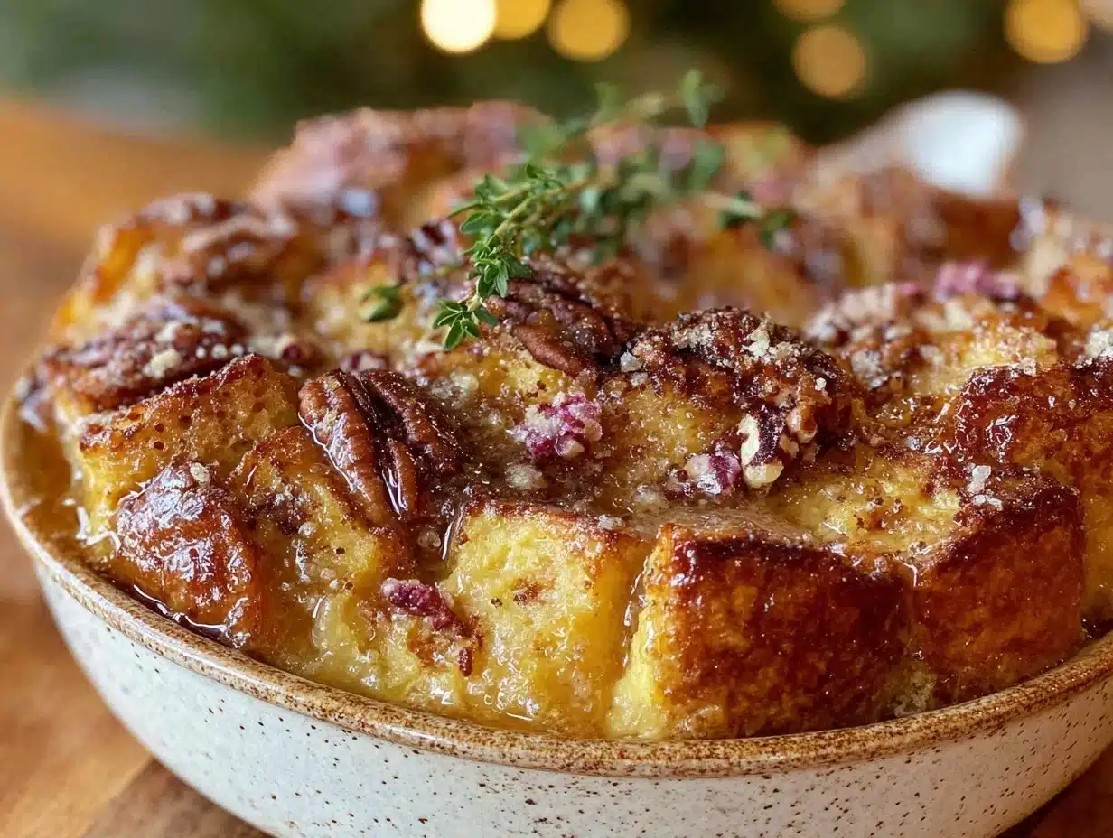 maple bourbon french toast bake - featured image