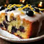 moist blueberry lemon pound cake - featured image