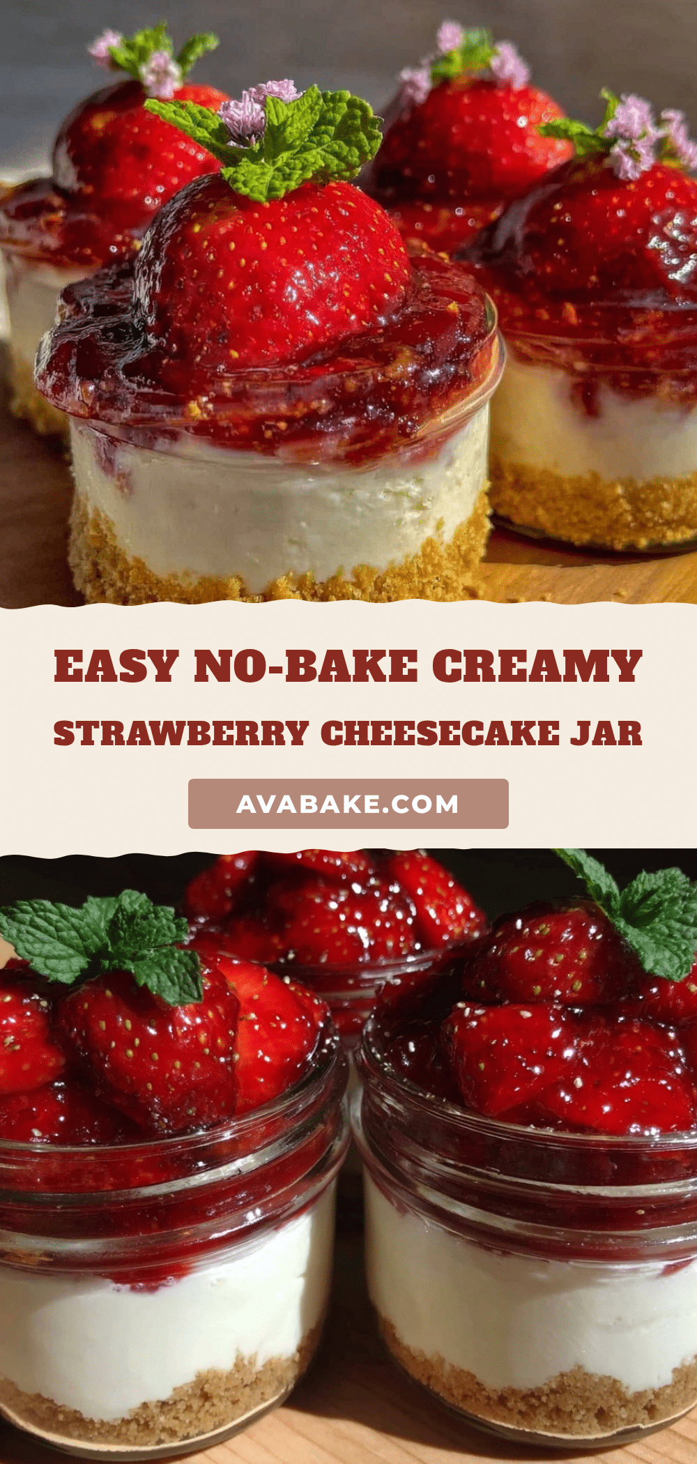 no bake strawberry cheesecake in a jar recipe