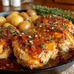 one-pan honey mustard chicken breasts - featured image