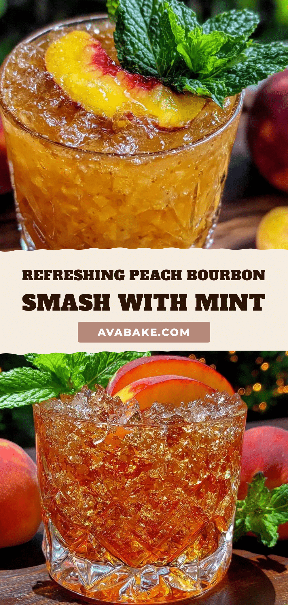 peach bourbon smash cocktail recipe