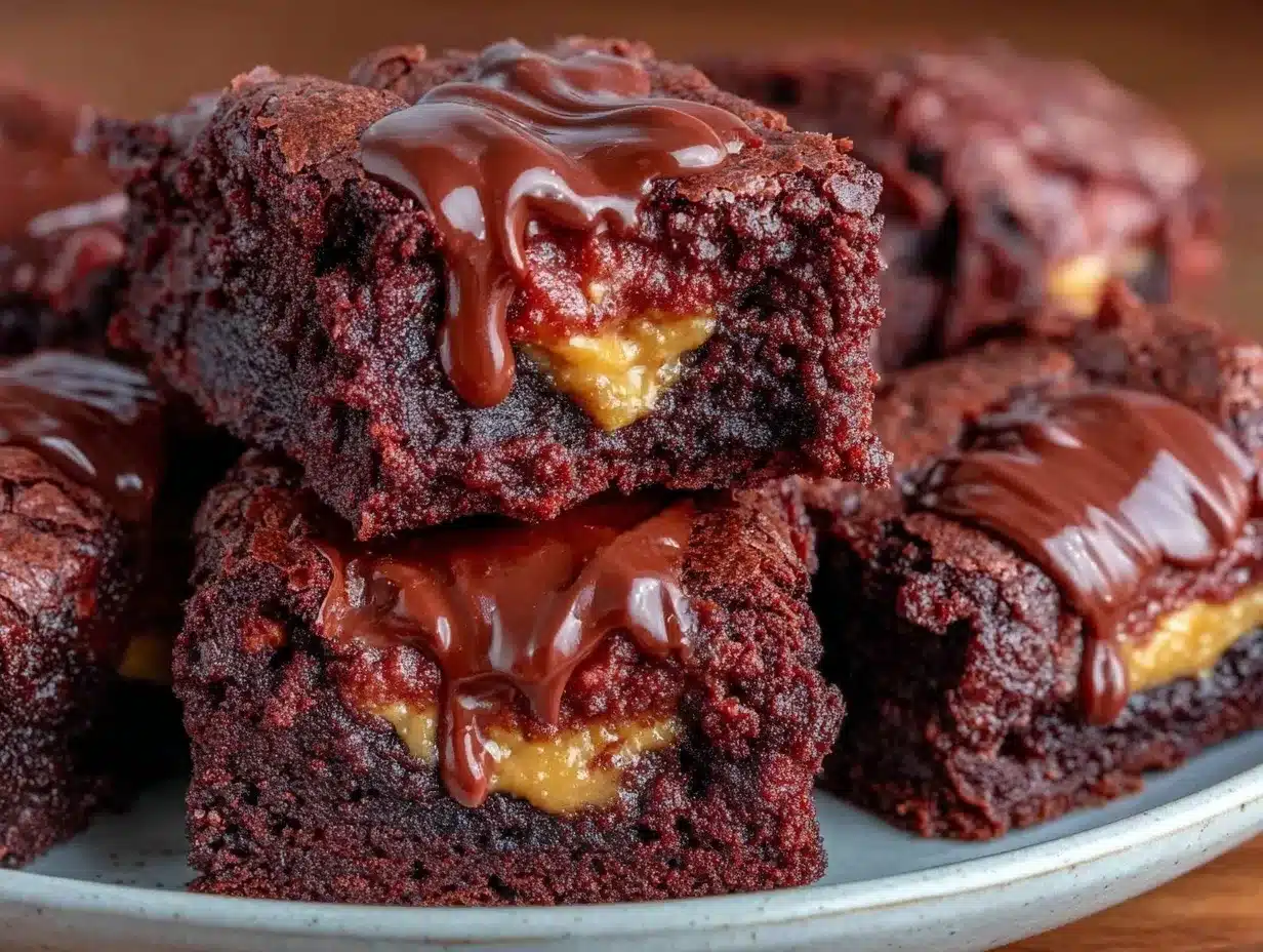 peanut butter stuffed brownies preparation steps