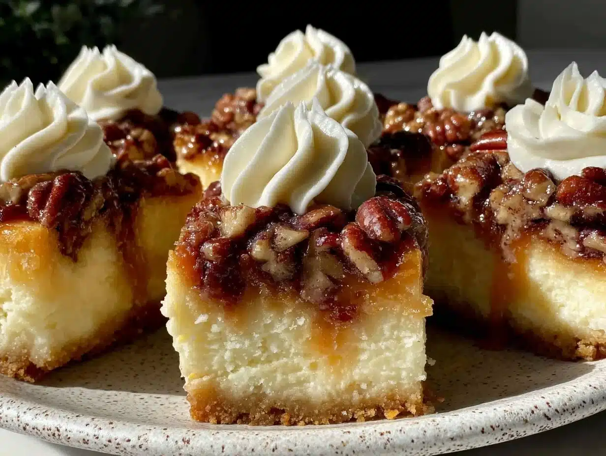 pecan pie cheesecake bars - featured image