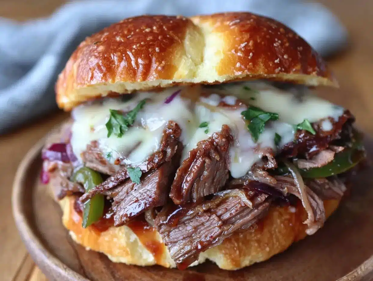 Philly cheesesteak sloppy joes preparation steps