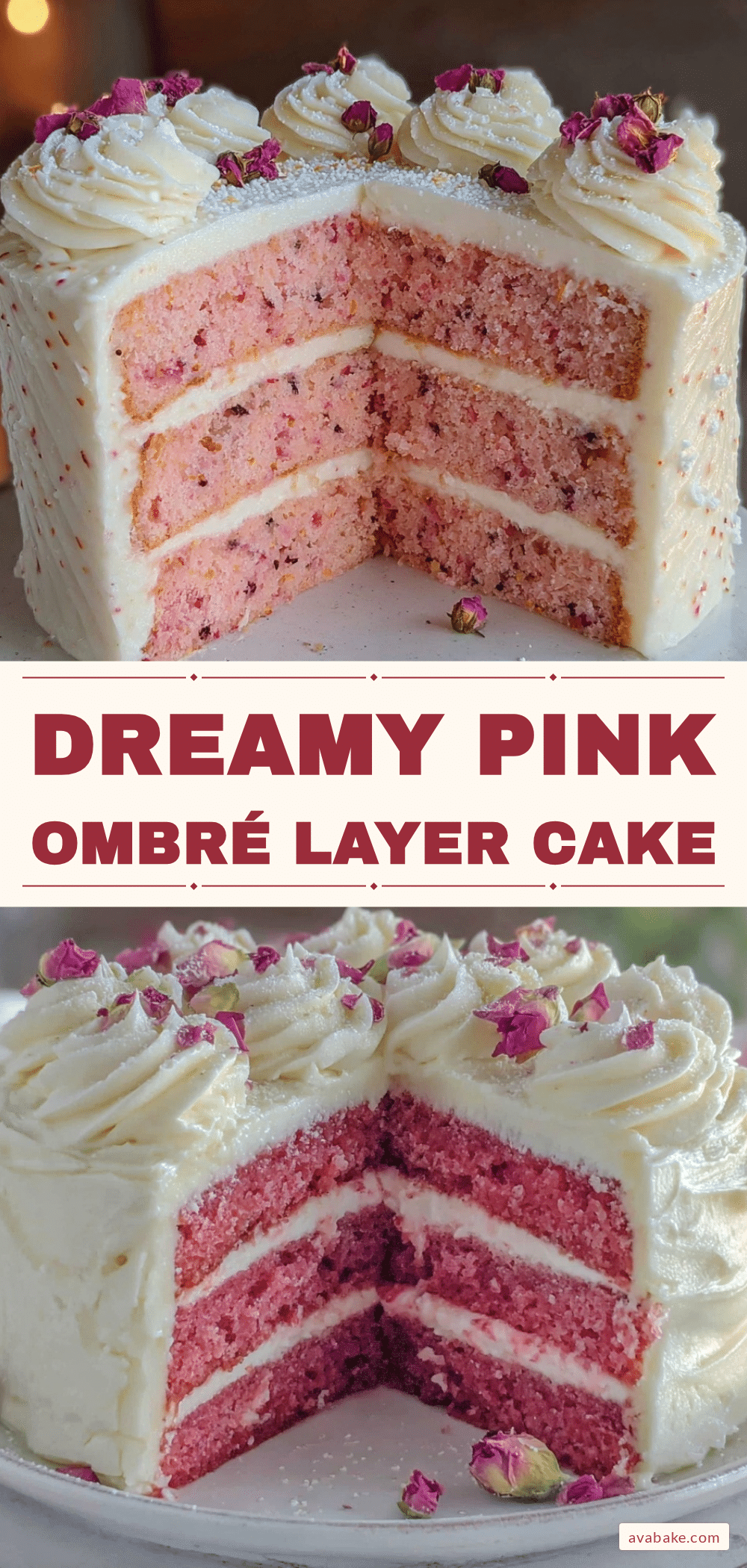 pink ombré layer cake recipe