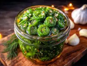 quick pickled garlic scapes - featured image
