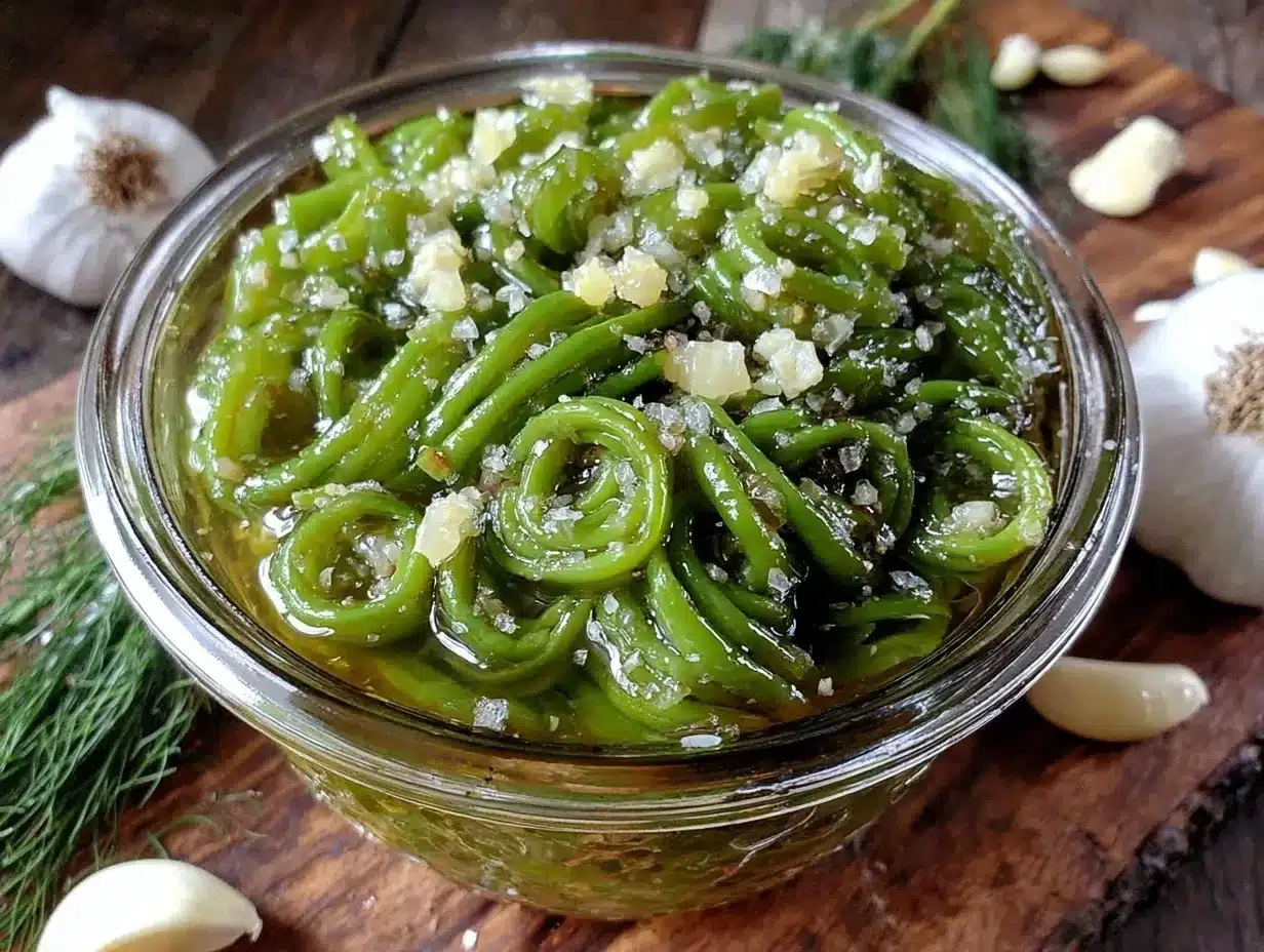quick pickled garlic scapes preparation steps