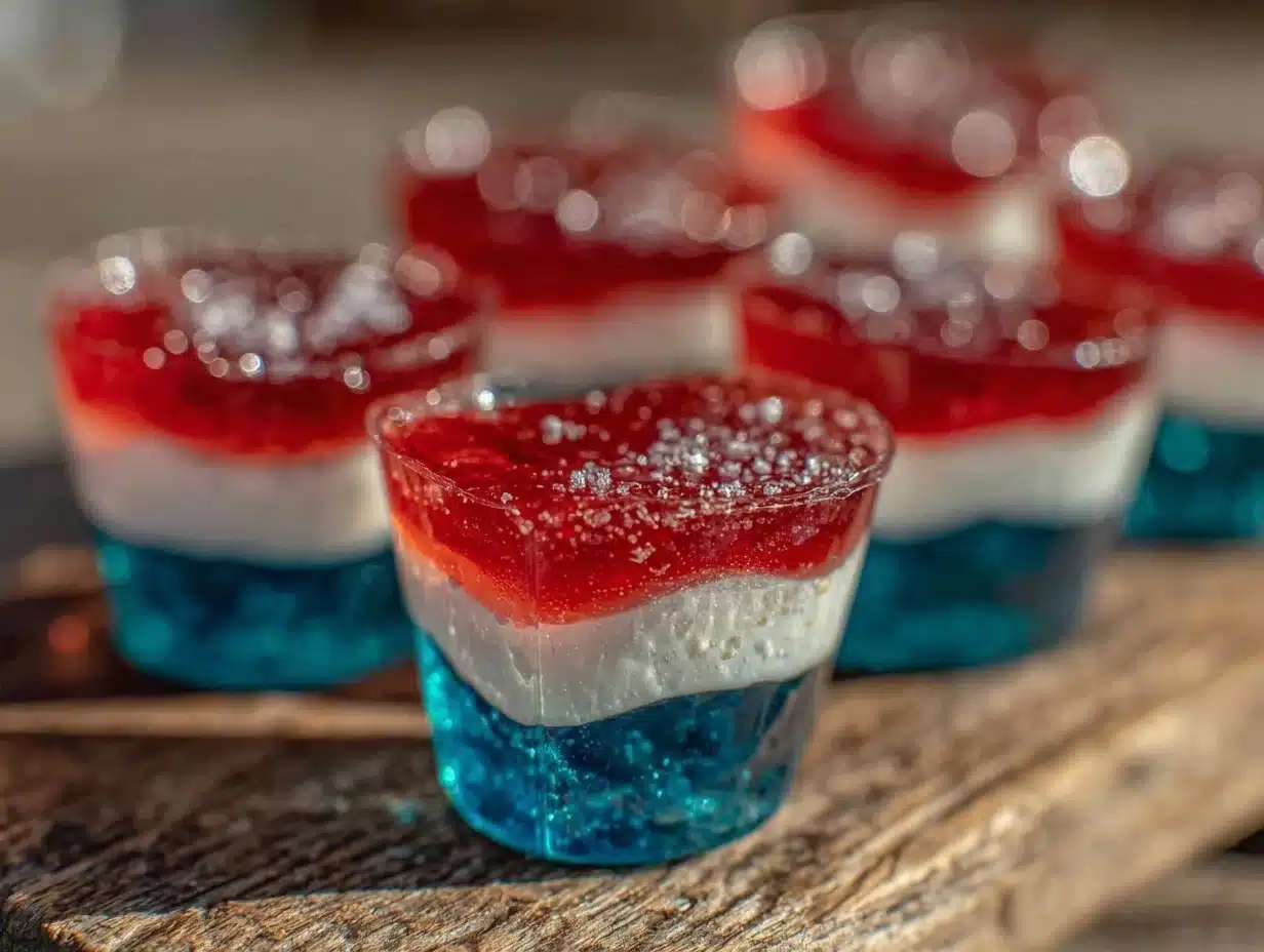 red white blue jello shots - featured image