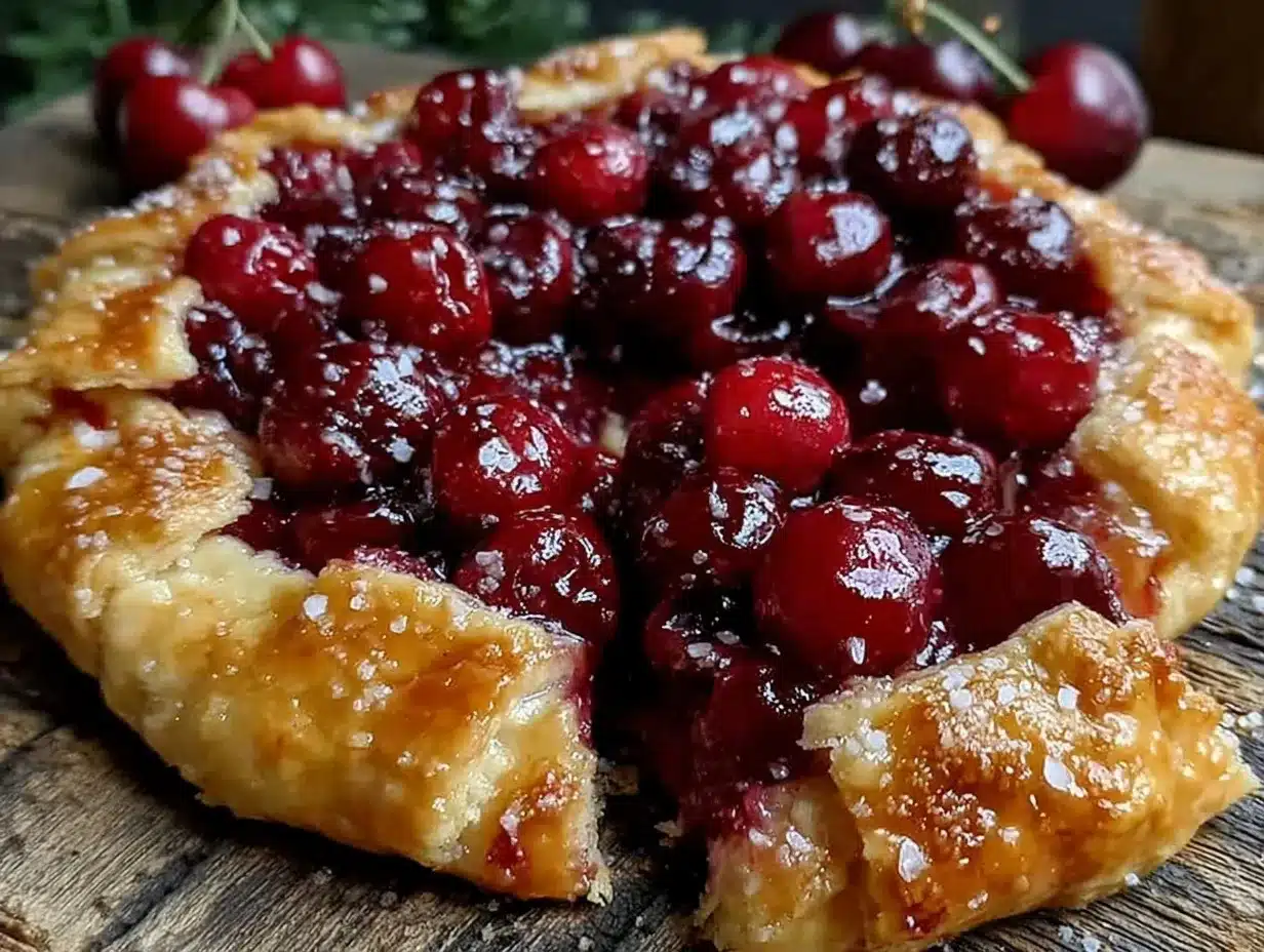 rustic fresh cherry almond galette preparation steps