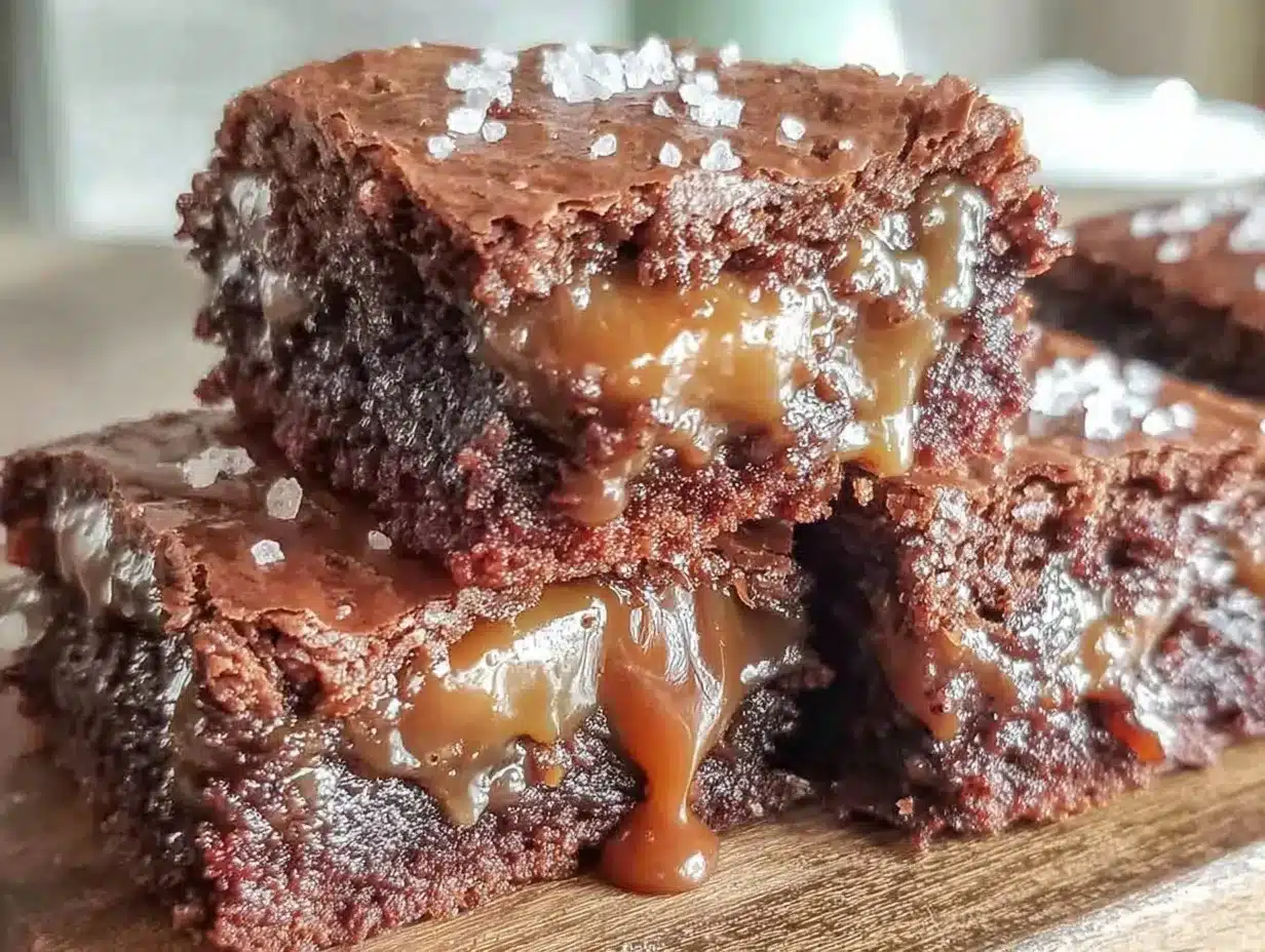 salted caramel swirl fudge brownies preparation steps