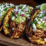 slow cooker salsa verde chicken tacos - featured image