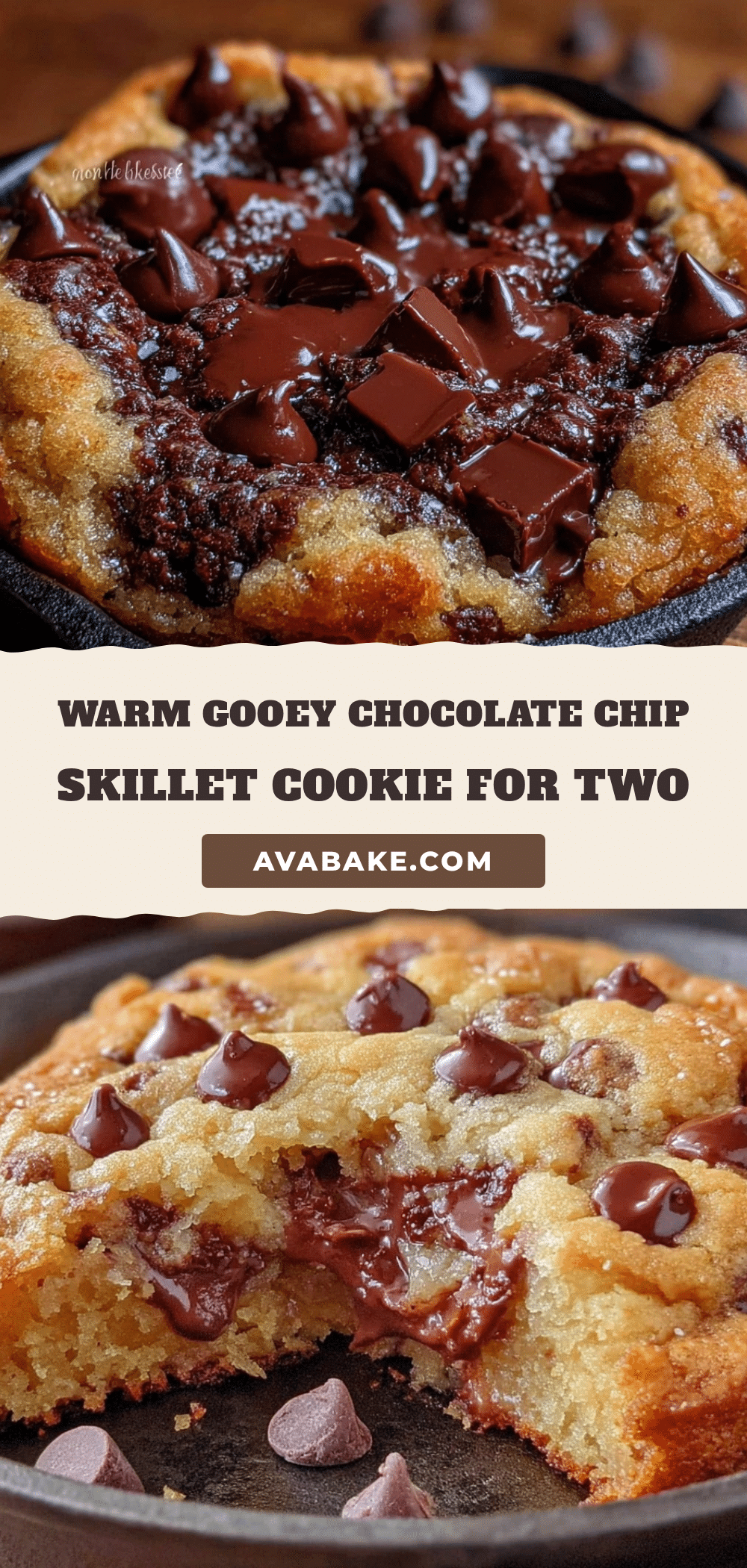 small batch chocolate chip skillet cookie recipe