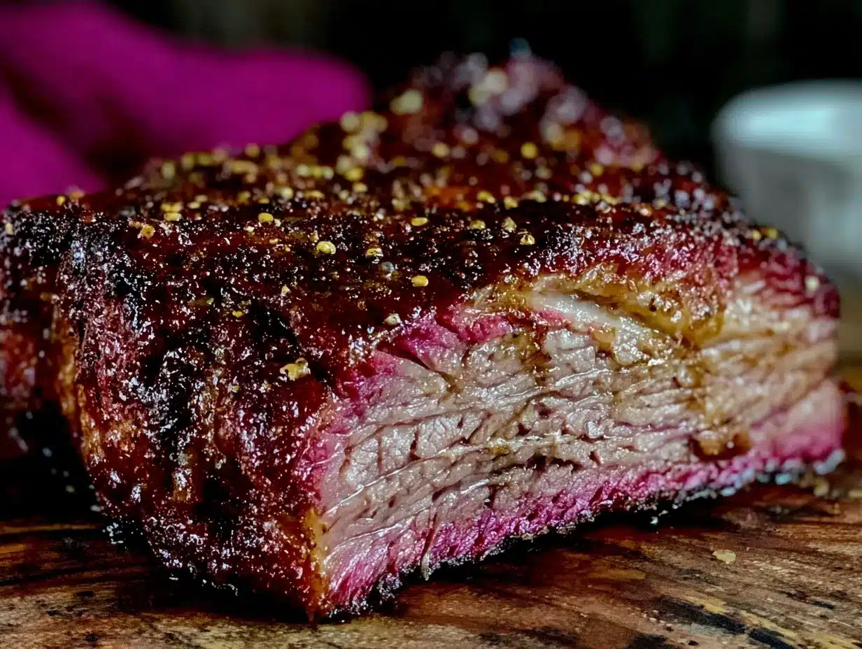 smoked brisket flat coffee rub preparation steps