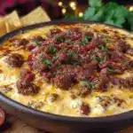 smoked queso dip with chorizo and rotel - featured image