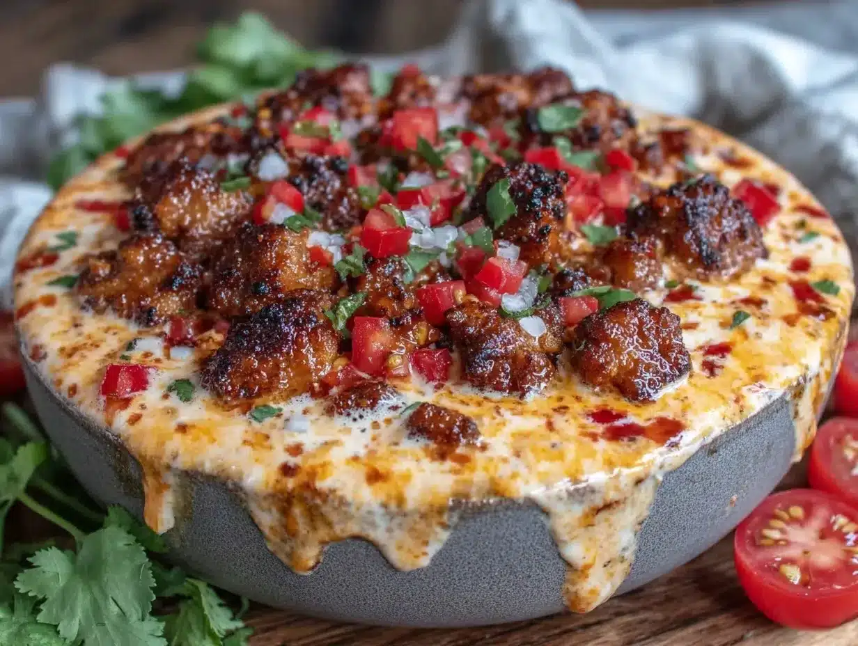 smoked queso dip with chorizo and rotel preparation steps