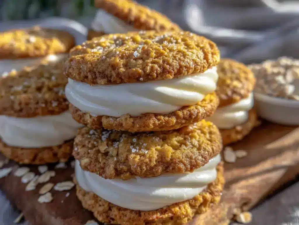 soft chewy oatmeal creme pie cookies - featured image