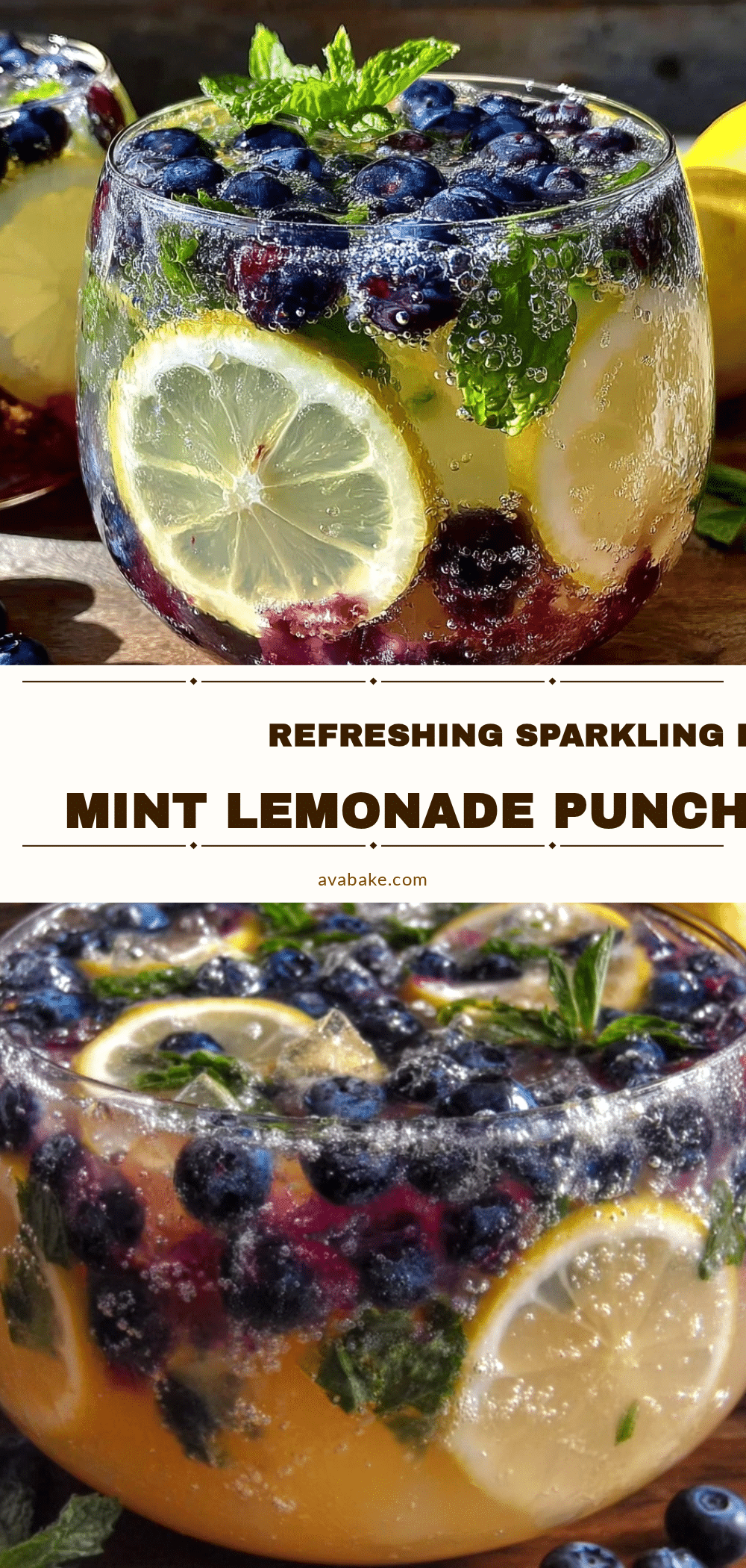 sparkling blueberry mint lemonade punch recipe