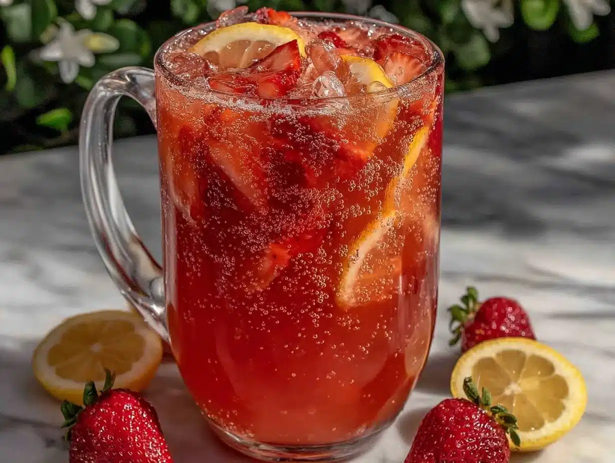 sparkling strawberry lemonade pitcher - featured image