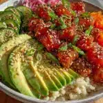 spicy tuna poke bowl - featured image