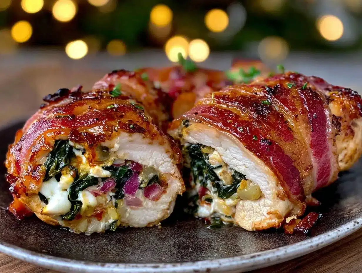 spinach and artichoke stuffed chicken breast - featured image