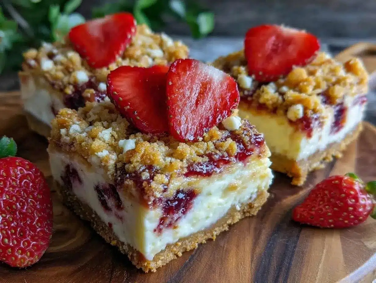Strawberry Crunch Cheesecake Bars preparation steps