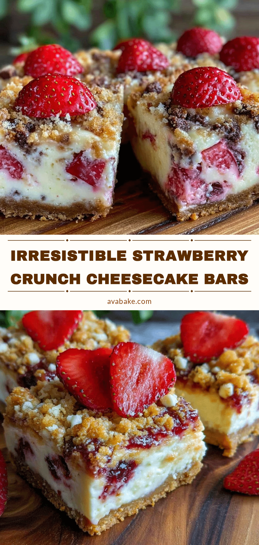 Strawberry Crunch Cheesecake Bars recipe
