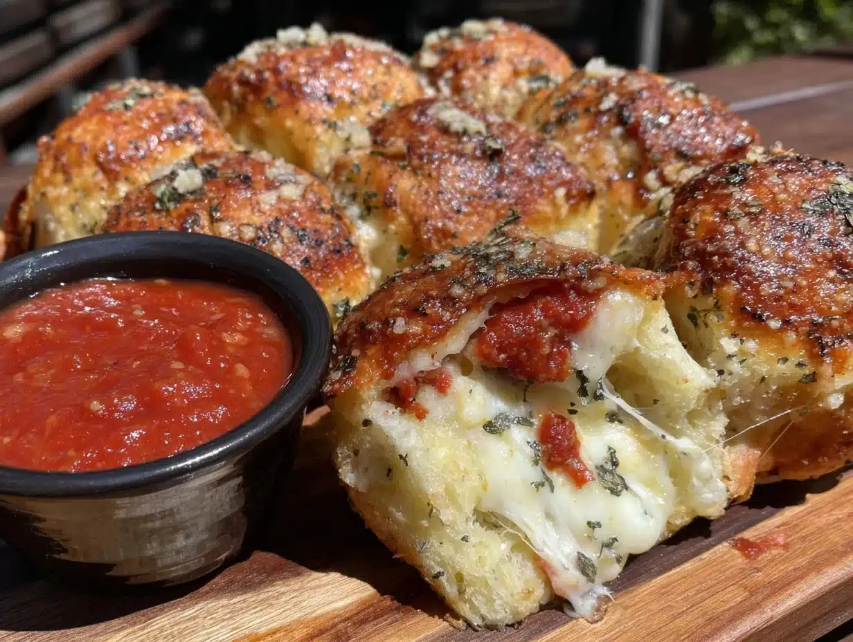 stretchy cheese pull pizza rolls - featured image