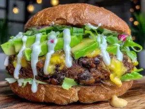 vegan black bean burger - featured image