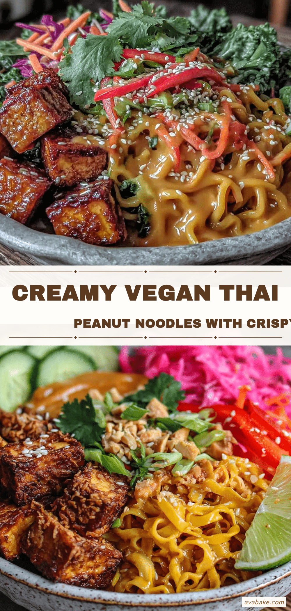 vegan thai peanut noodle bowl recipe