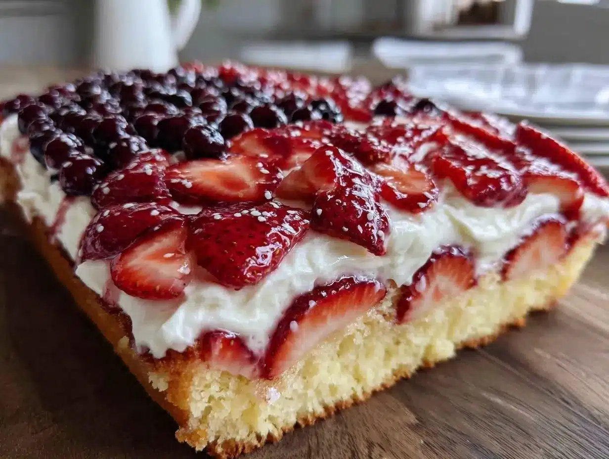 American Flag Sheet Cake preparation steps