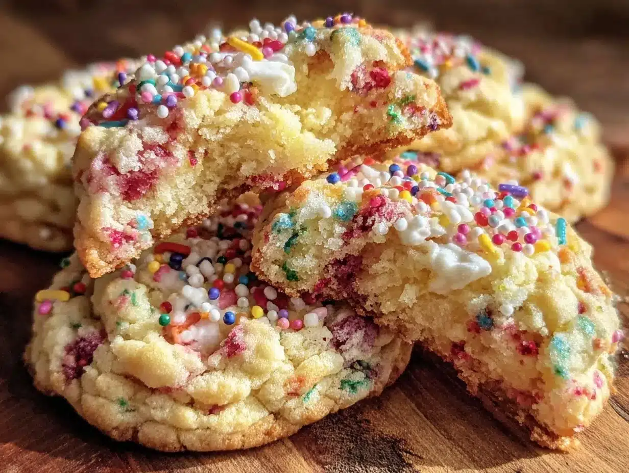 birthday cake sprinkle cookies preparation steps