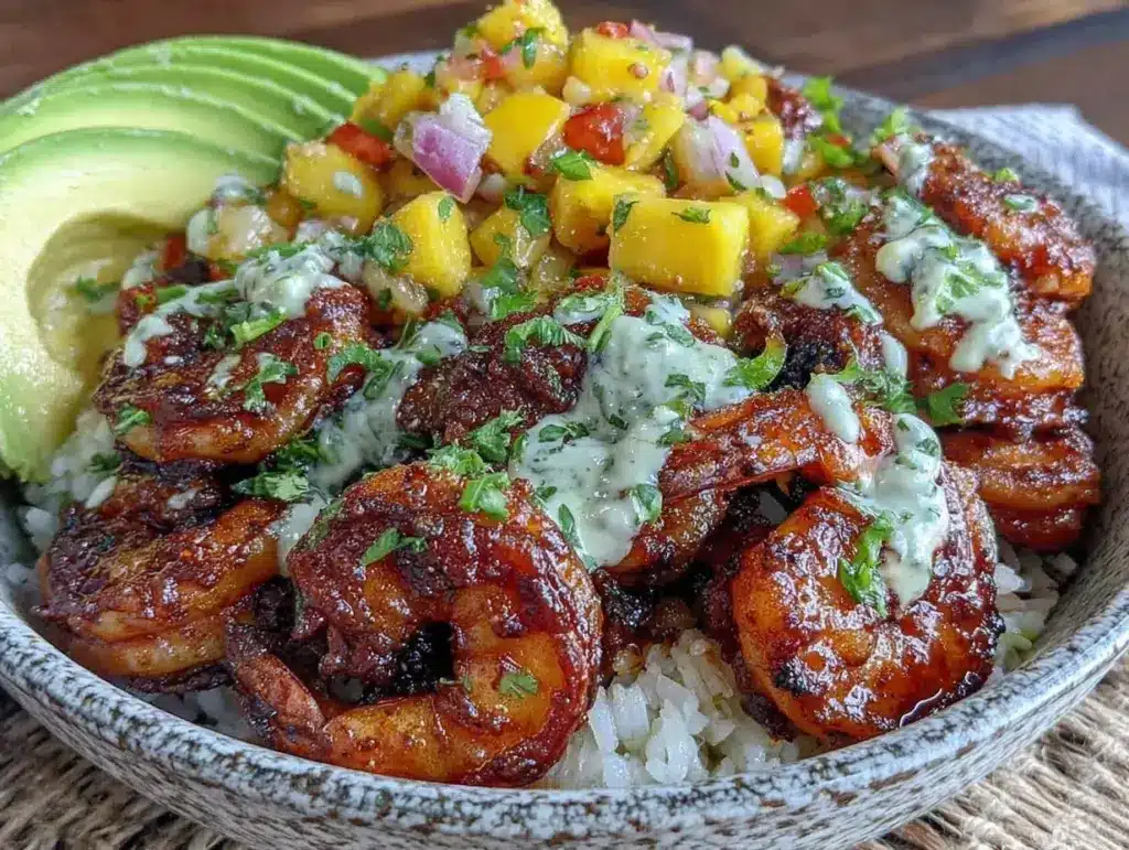 blackened shrimp taco bowl - featured image