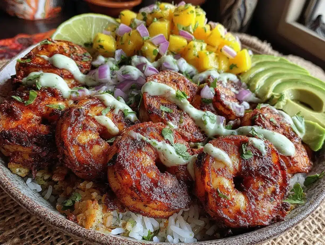 blackened shrimp taco bowl preparation steps