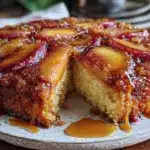 brown butter peach upside-down cake - featured image