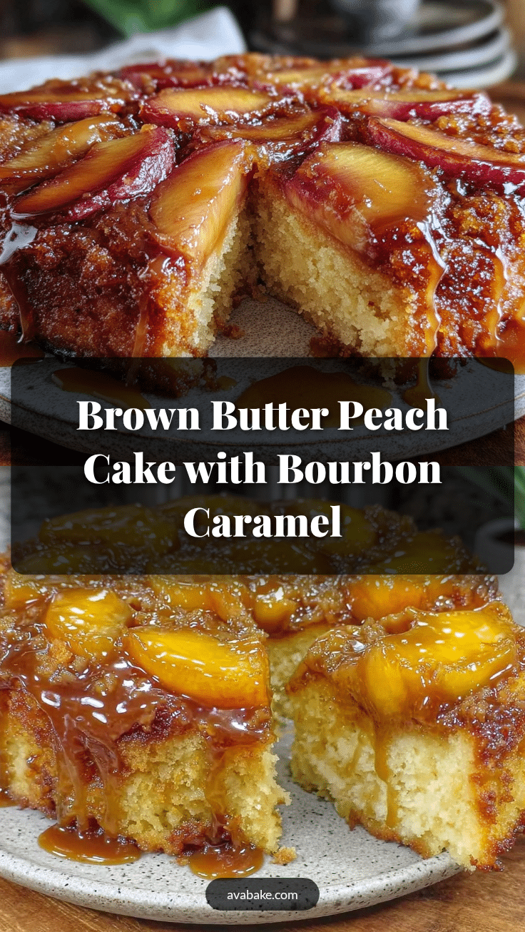 brown butter peach upside-down cake recipe