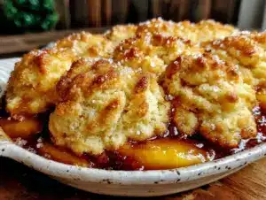 brown sugar peach cobbler - featured image
