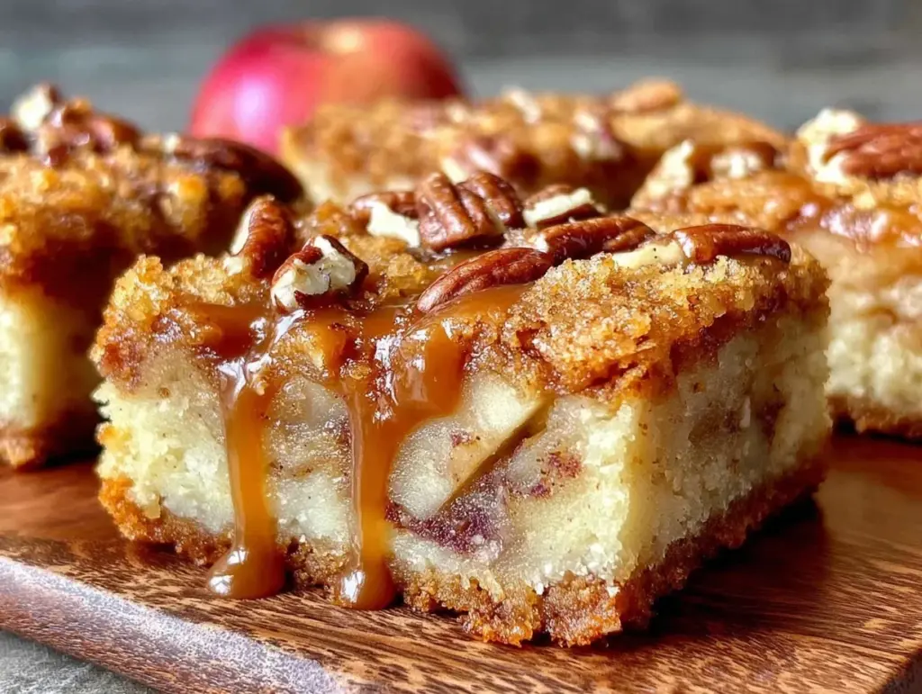 caramel apple blondie bars - featured image