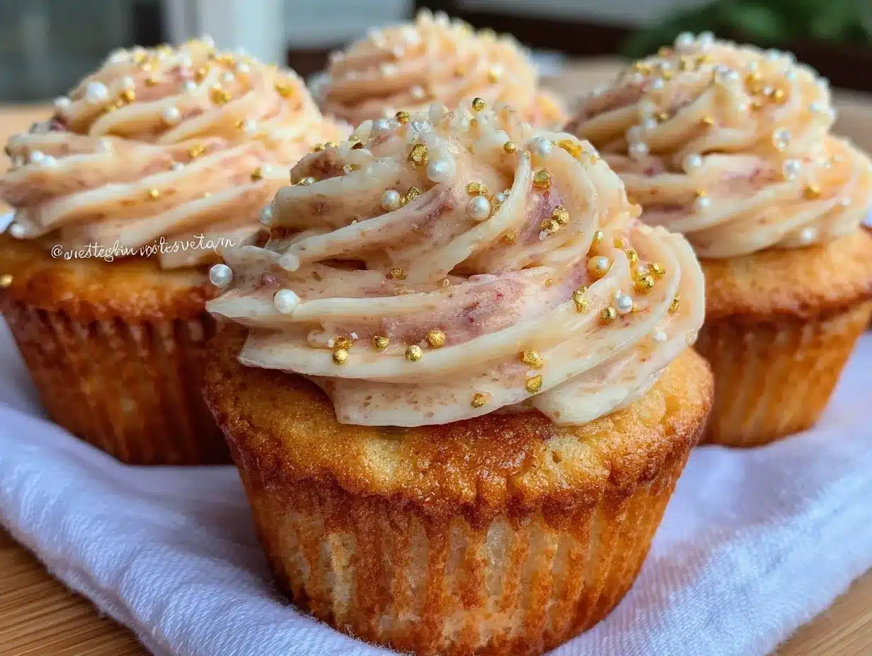 champagne gold ombre cupcakes preparation steps