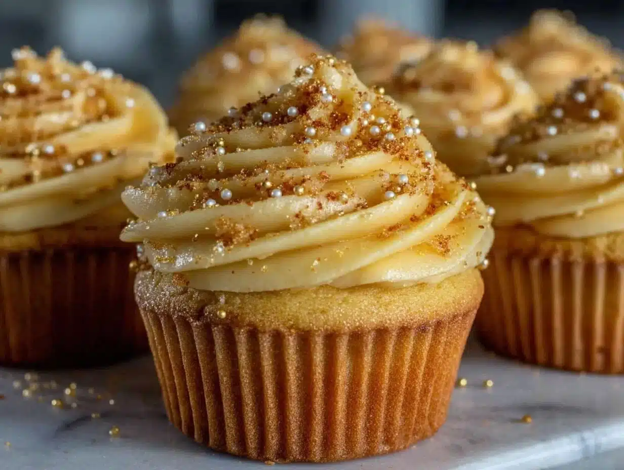 champagne gold ombre cupcakes - featured image