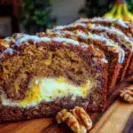 cream cheese swirl banana bread - featured image