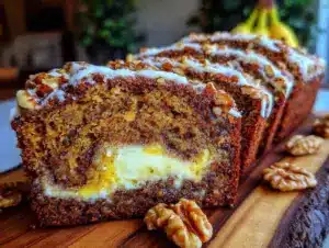 cream cheese swirl banana bread - featured image
