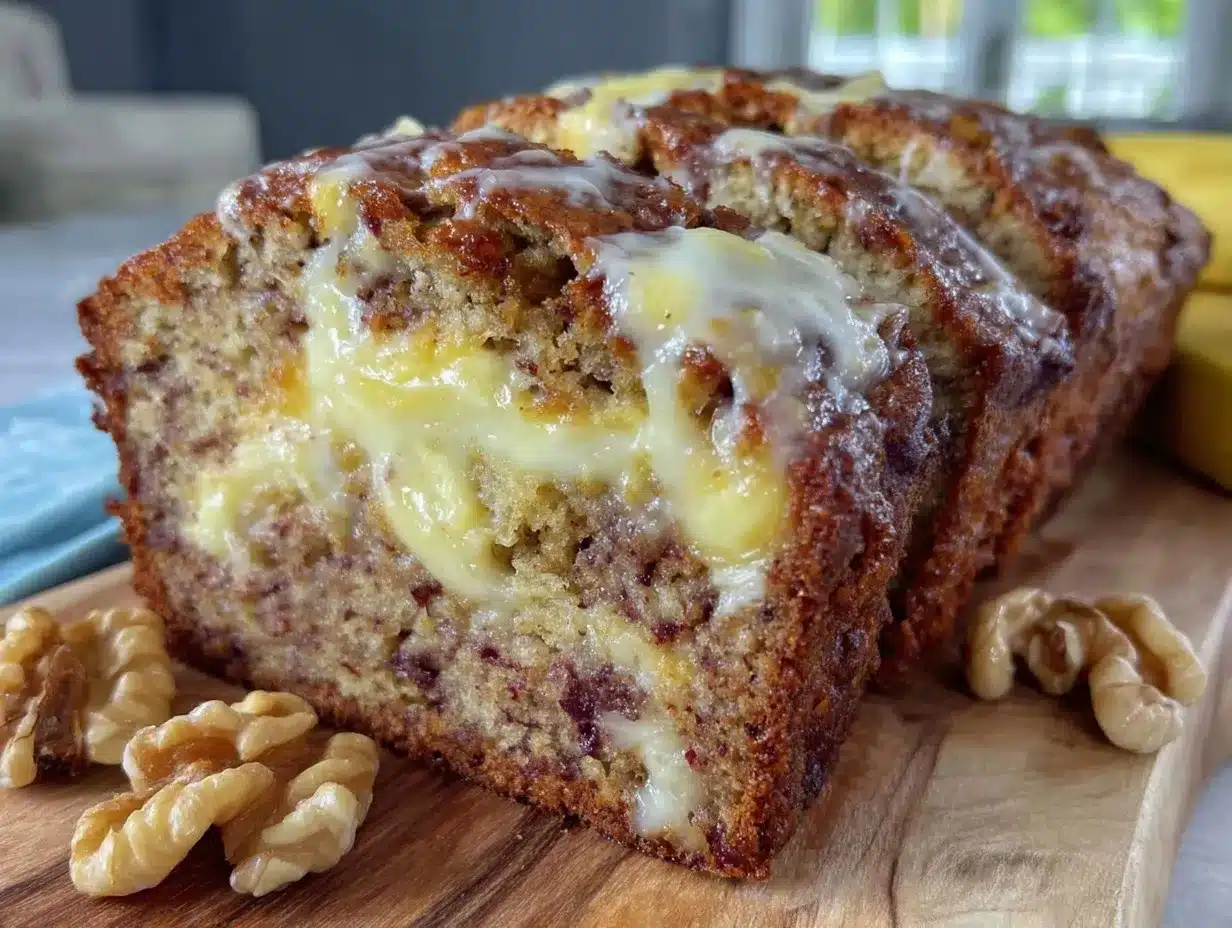 cream cheese swirl banana bread preparation steps