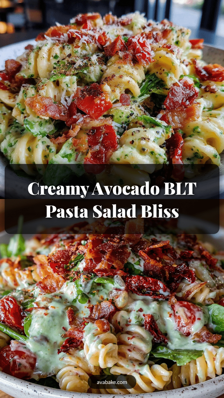 creamy avocado blt pasta salad recipe